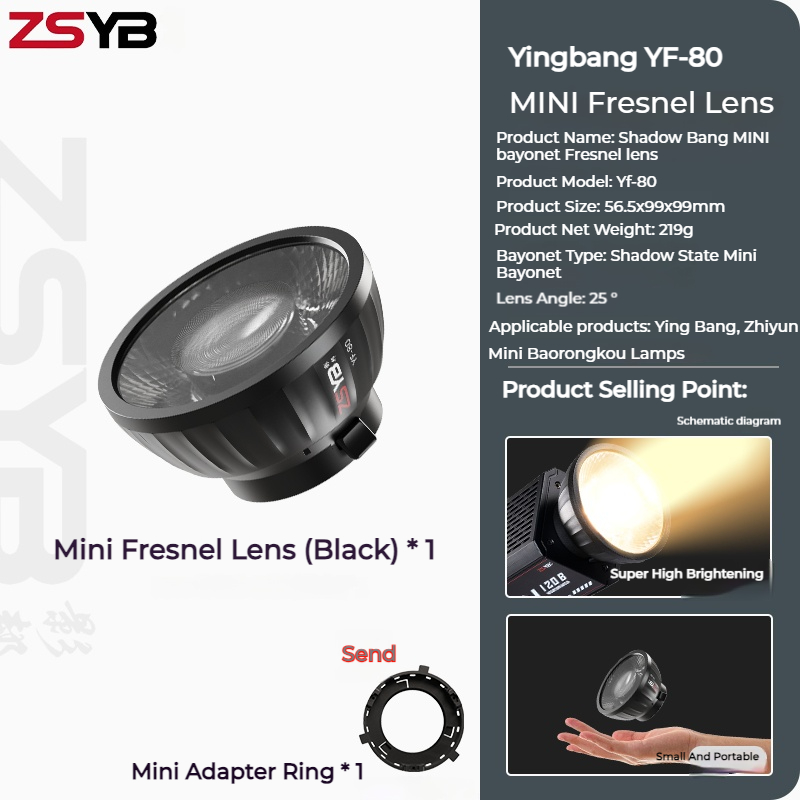 Fresnel Lens Attachment - Lensa Fresnel ZSYB YF-80 Efek Lebih