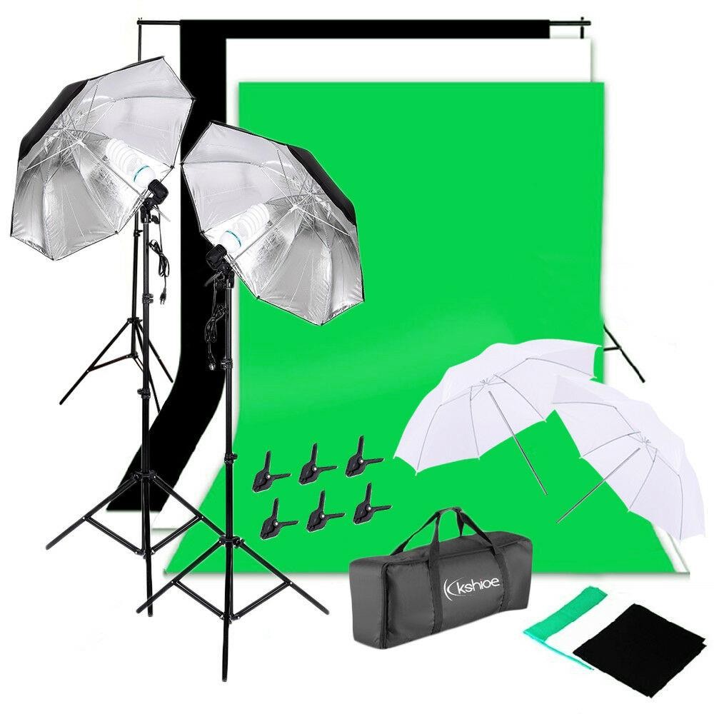 Photography Umbrella Lighting Kit - Set Perlengkapan Pencahayaan Studio Foto: Payung,