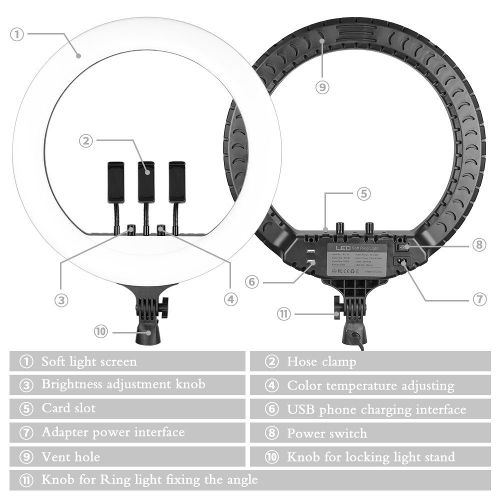 Lampu LED Selfie Video Ring Li - Photography Lighting Set Up ulasan dan harga