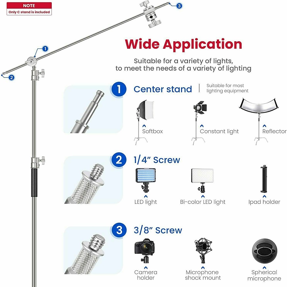 Selens 300cm C-Stand Stainless - Photography Video Lighting Kit ulasan dan harga