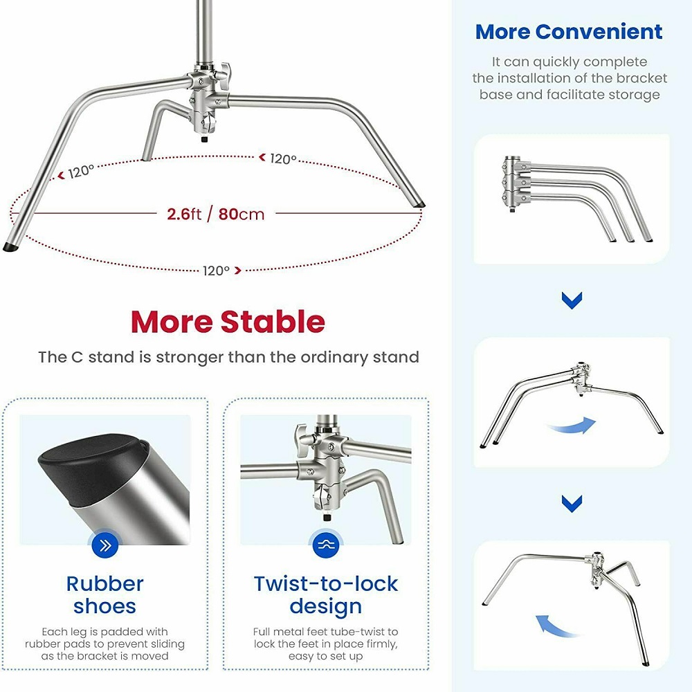 Selens 300cm C-Stand Stainless - Photography Video Lighting Kit ulasan dan harga