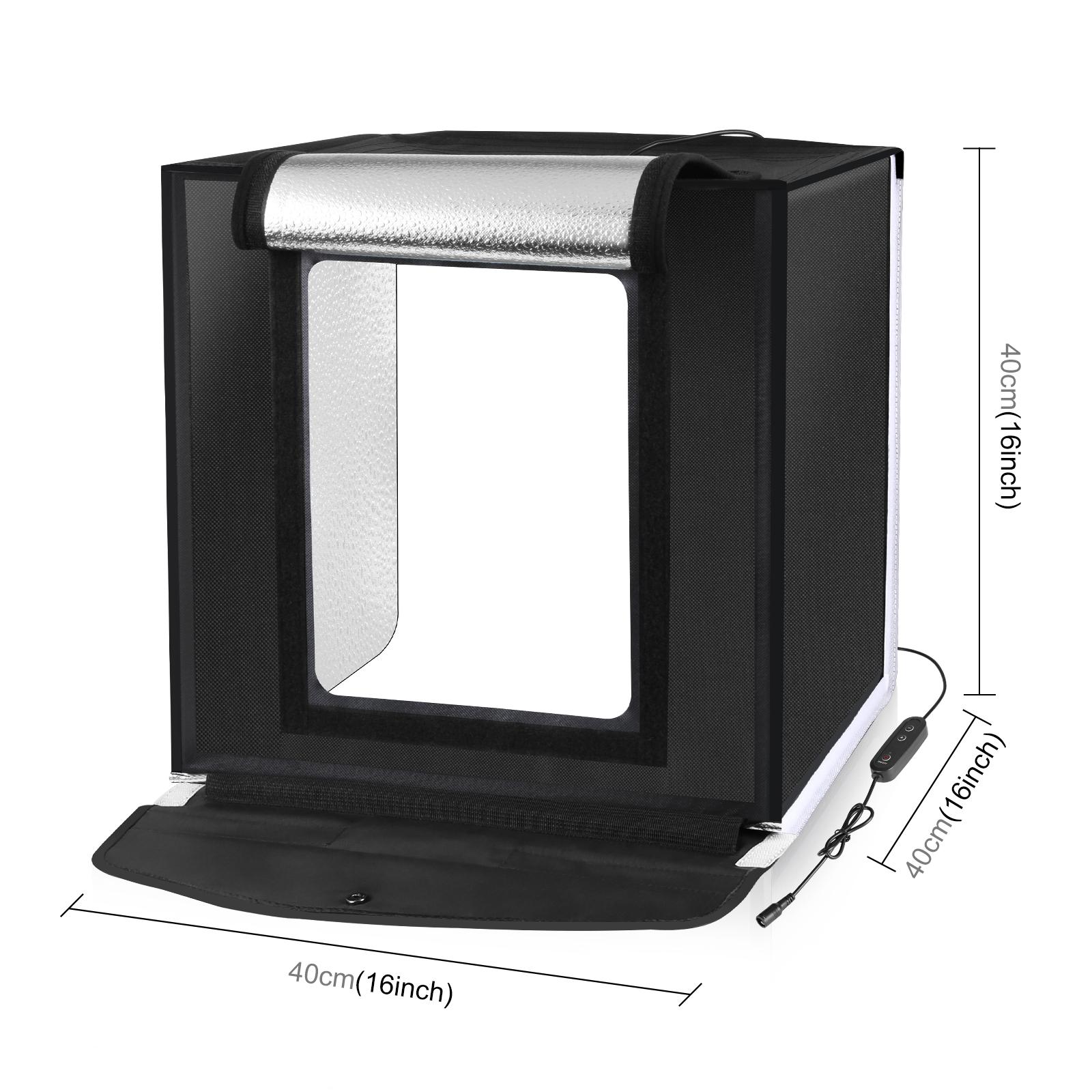 PULUZ kotak LED fotografi 40cm - Photography Lighting Kit With Backdrop ulasan dan harga