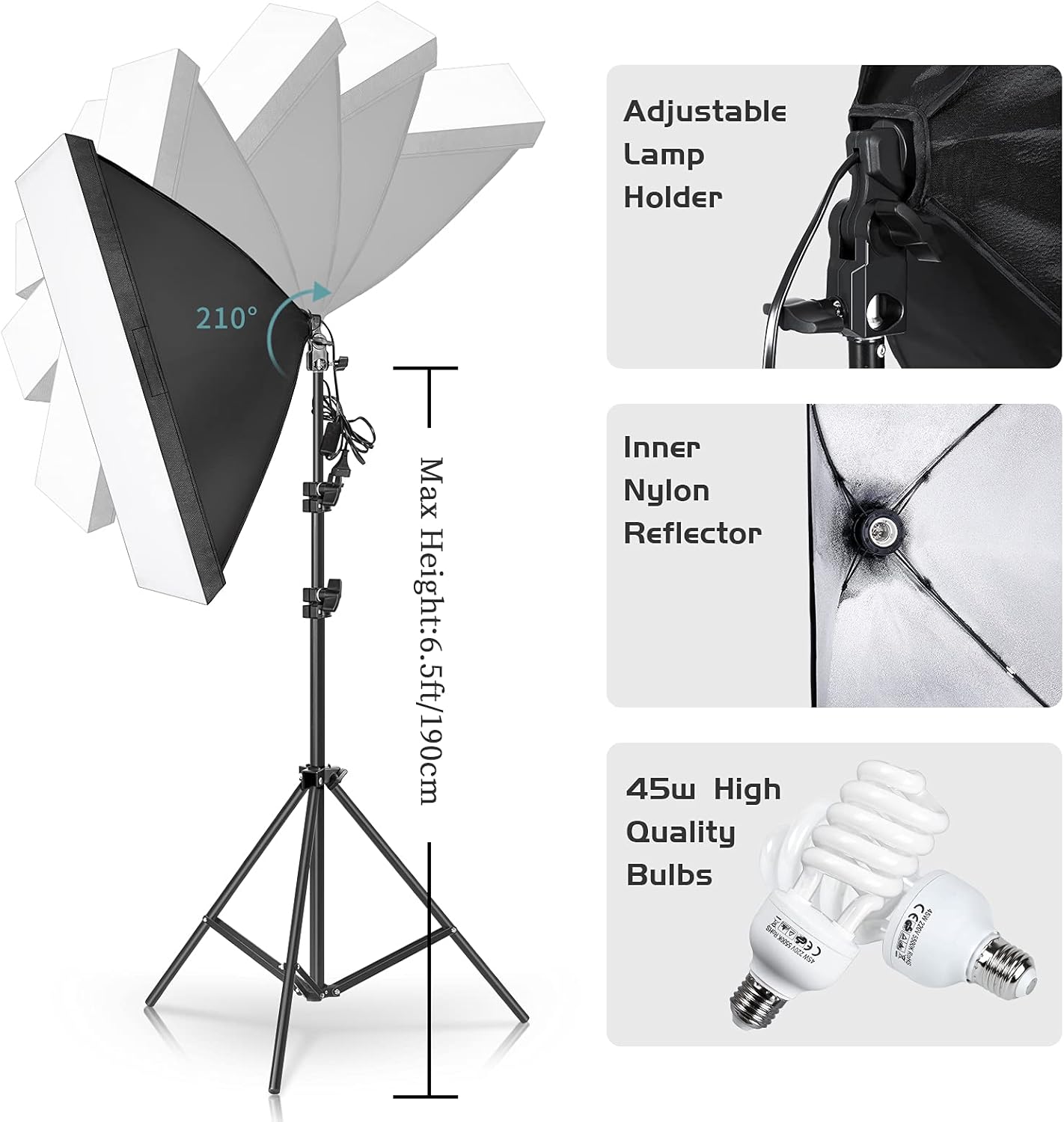 Perlengkapan Pencahayaan Fotog - Photography Lighting Kit With Backdrop ulasan dan harga
