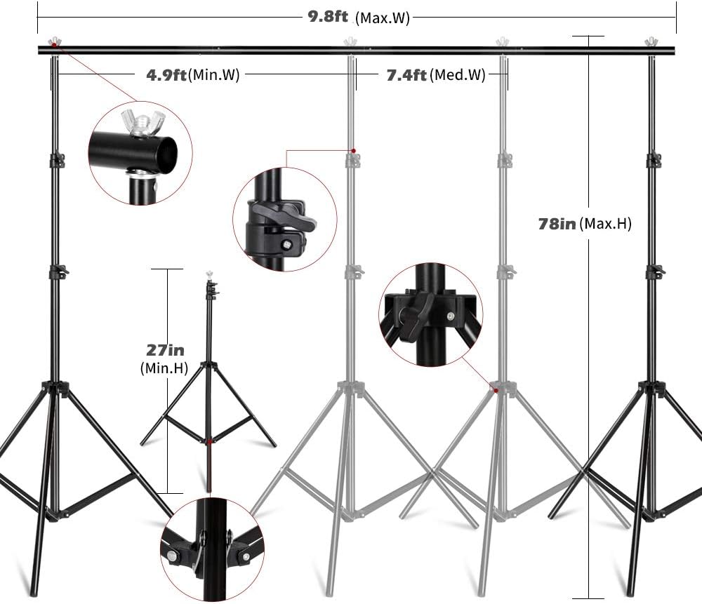 Perlengkapan Pencahayaan Fotog - Photography Lighting Kit With Backdrop ulasan dan harga