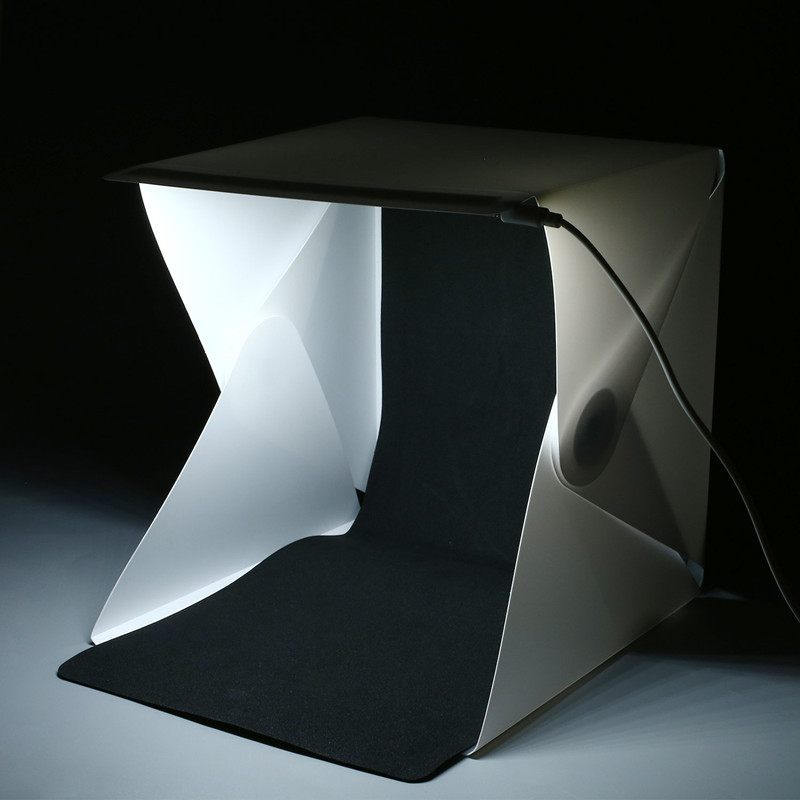 Kotak Studio Foto Mini Portabe - Photography Lighting Kit With Backdrop ulasan dan harga