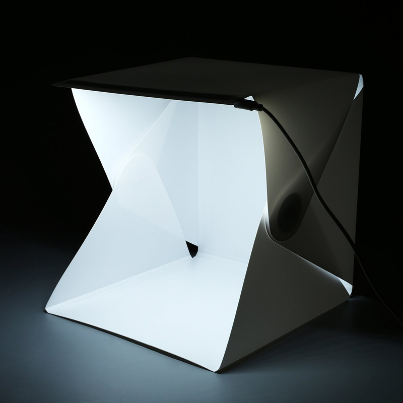 Kotak Studio Foto Mini Portabe - Photography Lighting Kit With Backdrop ulasan dan harga