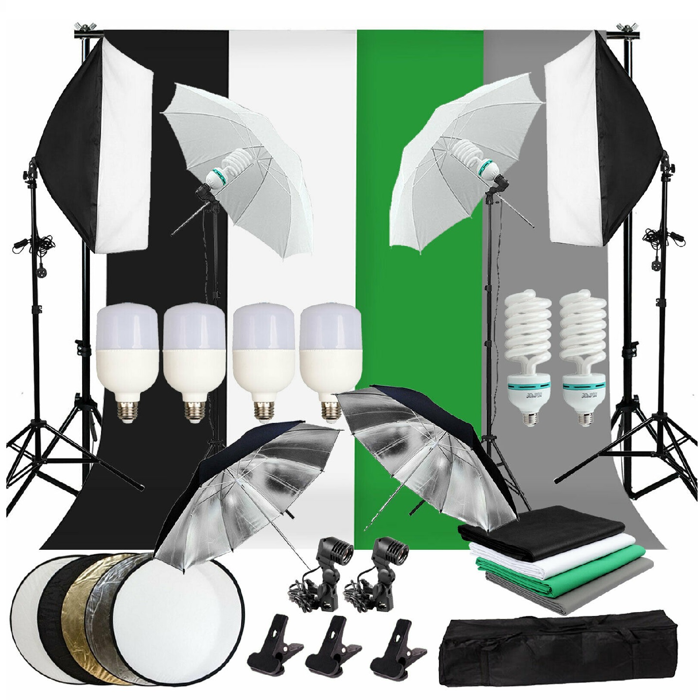 Paket Perlengkapan Fotografi G - Photography Lighting Kit With Backdrop ulasan dan harga