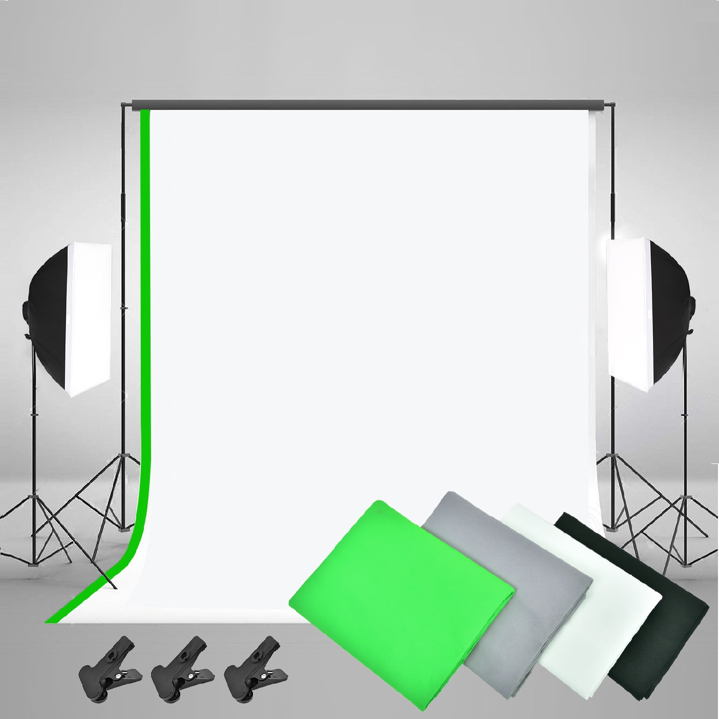 Paket Perlengkapan Fotografi G - Photography Lighting Kit With Backdrop ulasan dan harga